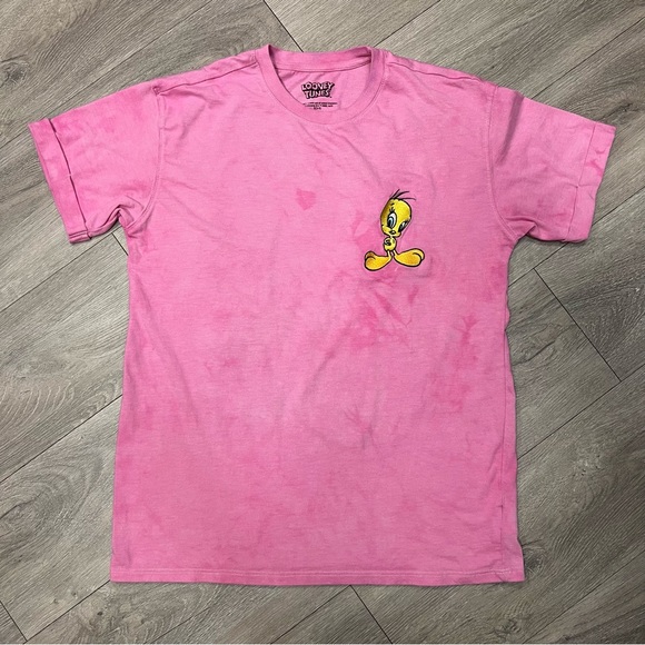 Looney Tunes Graffiti Pink Tye Dye T-Shirt Women’s Small 3-5 That’s All Folks - Picture 1 of 9
